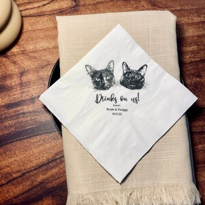 Custom Pet Portrait Cocktail Napkins - Personalized Party Napkins With Your Dog's Picture, 'Cheers To Pawever'