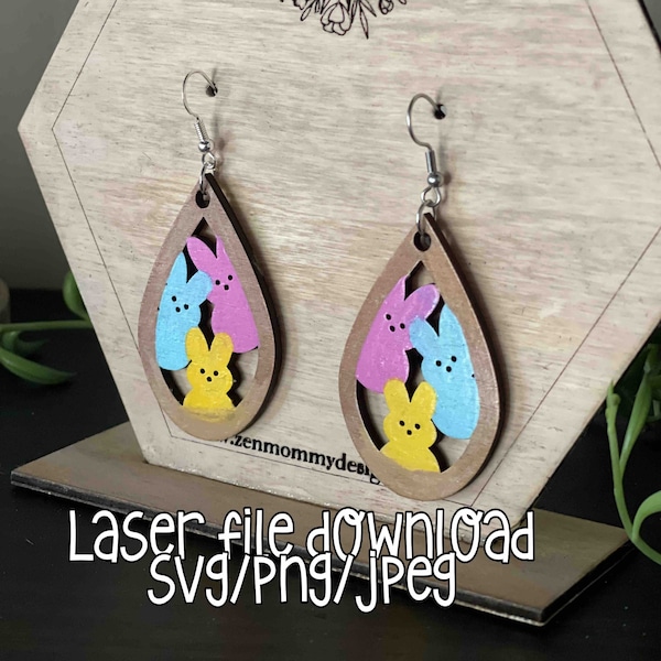 Peep Earring Laser File Glowforge SVG PNG JPEG