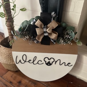 Disney Inspired &quot;Welcome&quot; Door Hanger - Custom Signs - Farmhouse - Handcrafted