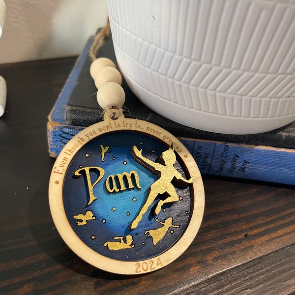 Personalized Peter Pan inspired Ornament