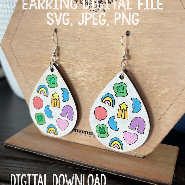 Lucky Charms Earring Laser File Glowforge SVG PNG JPEG