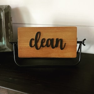 Rotating Clean Dirty dishes signs farmhouse inspired