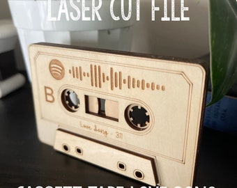 Spotify Love Song Cassette Tape, Anniversary Gift Laser Cut File (Digital Download)