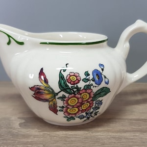 Villeroy & Boch Alt Straßburg Milchkännchen Sahnegießer Motiv Rose / Tulpe