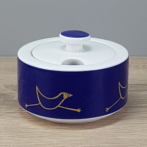 Arzberg Flying Objects Sieger Design Zuckerdose Dose mit Deckel blau