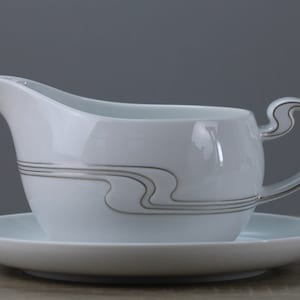 Rosenthal Asimmetria Weißgold Sauciere mit Unterteller 2-teilig TOP