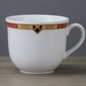 Villeroy & Boch Decor with Ribbon Ochre Salmon Colored Breakfast Cup