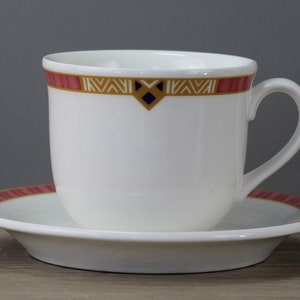 Villeroy & Boch Decor with Ribbon Ochre Salmon Breakfast Cup Saucer