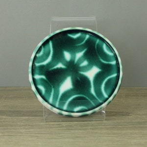 Gmundner Keramik green flamed coaster for glass candles saucer