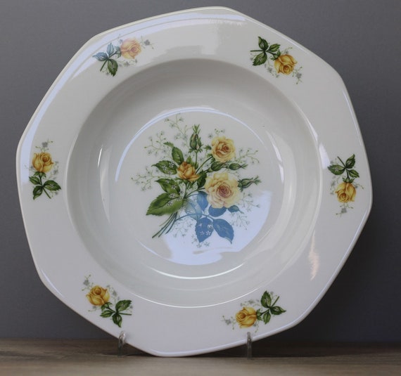 Seltmann Weiden Mirabell gelbe Rose Suppenteller tiefer Teller Ø ca. 22,7 cm