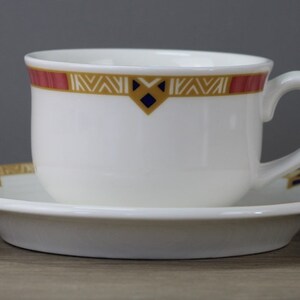 Villeroy & Boch Decor with Ribbon Ochre Salmon Teacup with Saucer