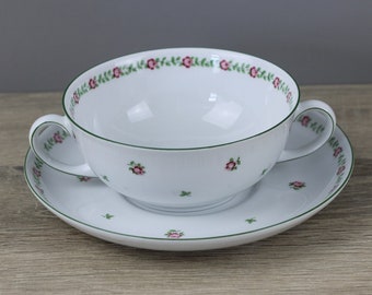 Arzberg Form 1382 Petite Rose Suppentasse Suppe Tasse + Untertasse TOP