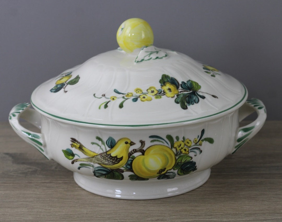 Bol à Soupe Villeroy & Boch Virginia – Jaune à Fleurs – Occasion (parfait)