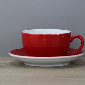 Dibbern Solid Color Red Coffee Cup with Saucer