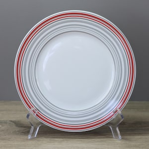 Dessina grey red striped cake plate breakfast plate plate Ø approx. 21.5 cm