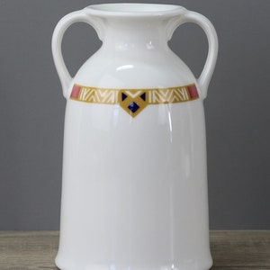 Villeroy & Boch Decor with Ribbon Ochre Salmon Vase with Handles Height 12.5