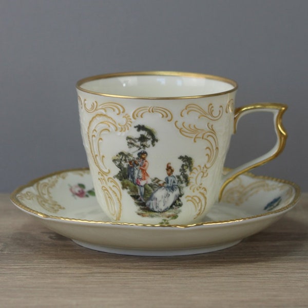 Rosenthal Sanssouci Hoeroldt Arkadien Kaffeetasse Tasse mit Unterteller Untere