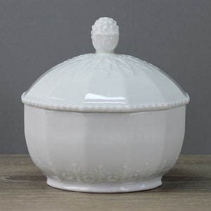 Nymphenburg Perl weiß Zuckerdose Dose mit Deckel MÄNGEL Höhe ca. 11,3 cm