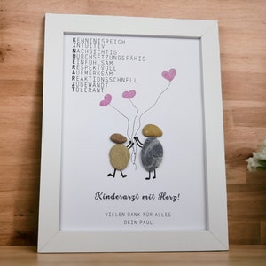 Stone picture as a thank you for pediatrician / pediatrician / practice handmade from pebbles personalizable Pebble Art each picture is unique