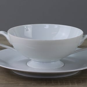 Hutschenreuther Chloé Blanche Suppentasse Ø 12 cm mit Unterteller Ø 17,7 cm TOP