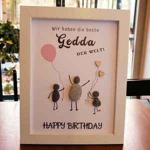 Gift for godmother, best aunt, girlfriend, boyfriend, sister, mom, stone picture, personalizable, gift idea, birthday thank you