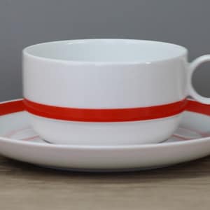 Rosenthal Duo Electric orange teacup with saucer/underplate 70s
