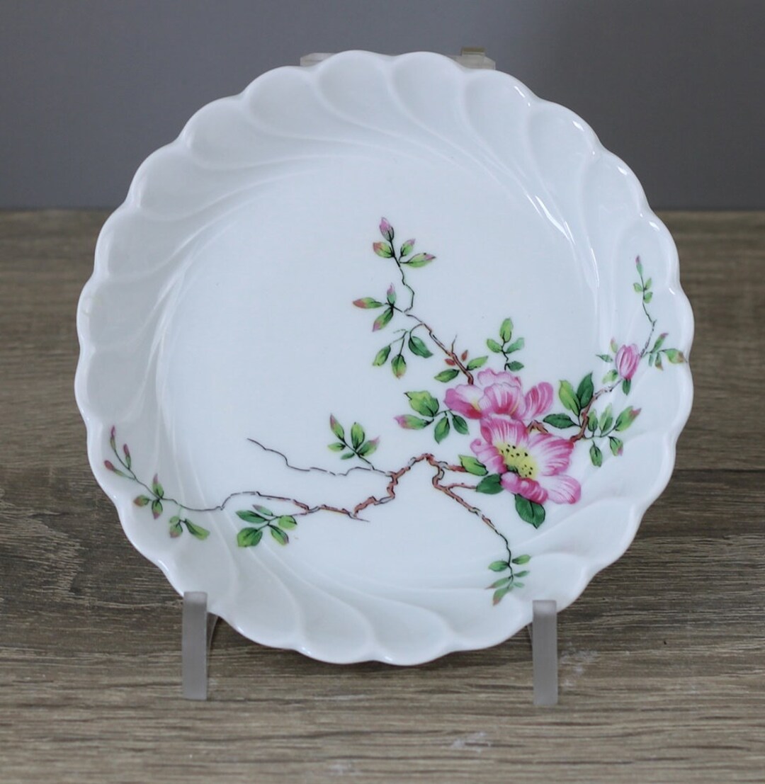 Haviland Limoges France Eglantine Rose Tea Bag Tray Plate Ø Approx. 11.