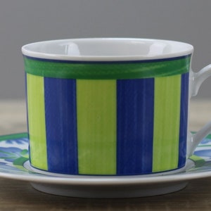 Winterling Dessina grün/blau Kaffeetasse/Stapeltasse Ø ca. 8 cm mit Untertasse