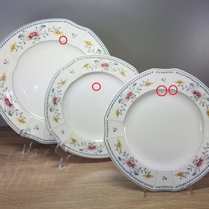 Villeroy & Boch Nanking 2x cake plates + 1x dinner plate with slight glaze defects