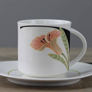 Villeroy & Boch Iris Kaffeetasse mit Unterteller/Untertasse Tasse Höhe 7 cm