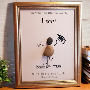 Steinbild Geschenkidee zum Bachelor, Master, Abitur, Examen, Diplom, Schulabschluss, Prüfung bestanden, personalisierbar, ABI 2024