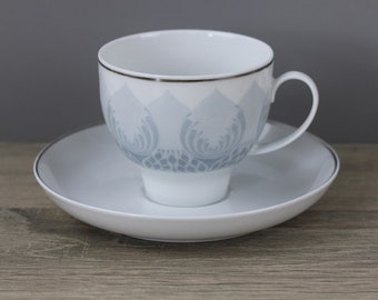 Rosenthal Lotus Madras grau Kaffeetasse Tasse mit Unterteller Untertasse