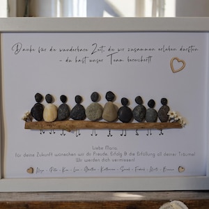 Steinbild personalisisierbares Abschiedsgeschenk für Kollegin Kollegen Chef Chefin Geschenk zum Abschied Team Jubiläum Kieselsteinbild