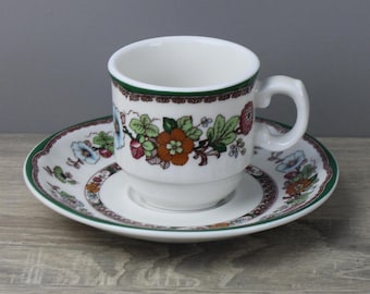 Eschenbach Ceranova Asiatische Blüte Espressotasse + Unterteller Stempel schwarz