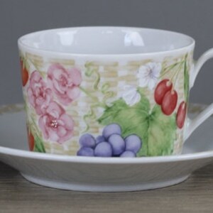 Seltmann Weiden Il Giardino Le Panier Fleuri Kaffeetasse Tasse mit Unterteller