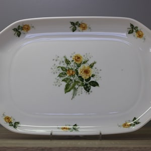 Seltmann Weiden Mirabell yellow rose decor 25916 serving plate approx. 31 x 20.5 cm