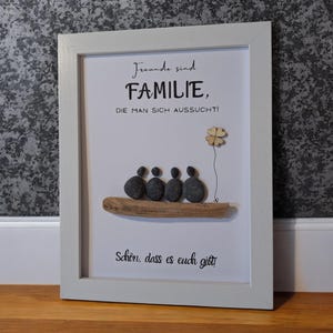 Stone picture friends, best friend, best friend, friends are family, pebble figures, pebble picture, gift for friendship thank you