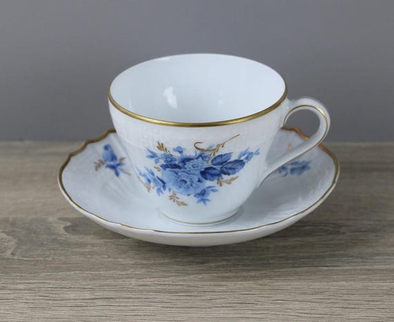 Hutschenreuther Dresden Chateau bleu Kaffeetasse mit Untertasse Unterteller