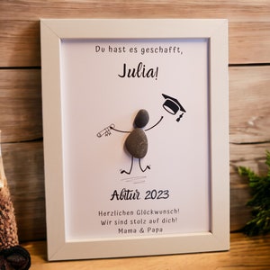 Steinbild Geschenkidee zum Abitur, Master, Bachelor, Examen, Diplom, Schulabschluss, Prüfung bestanden, personalisierbar, ABI 2024