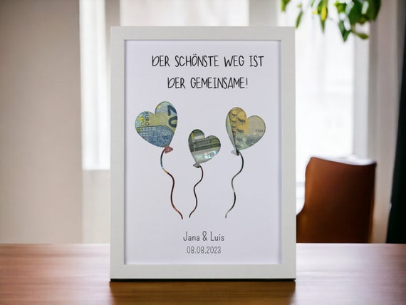Carte Cadeau Argent En Bois - Support Pour Billets, Personnalisable, Idéal Anniversaire, Mariage, Fête Des Mères - 5