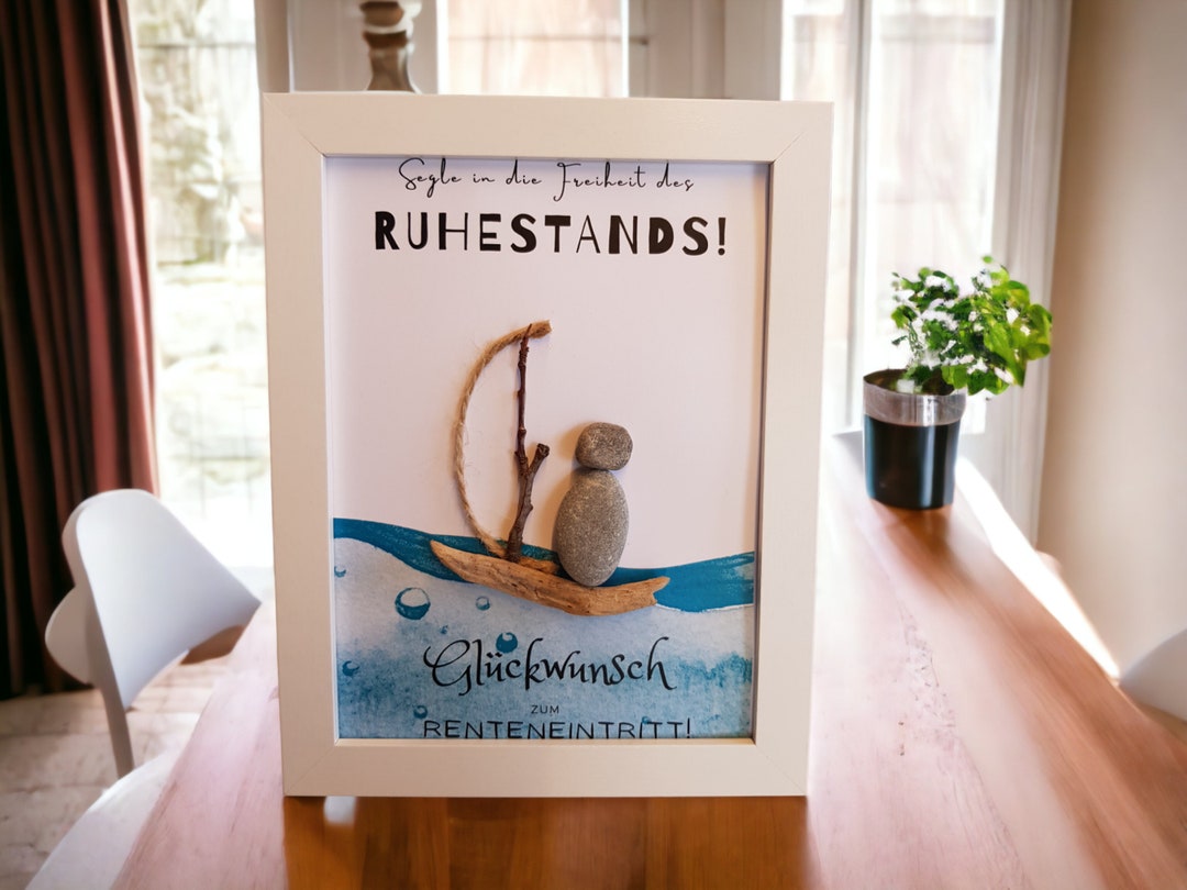 Steinbild: Geschenk zum Abschied zur Rente, Renteneintritt, Ruhestand ...