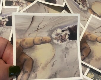 Adesivo parodia di arte del gatto: regalo divertente sulla storia dell'arte