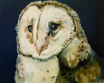 Barn Owl Art Print: Spooky Gothic Decor, Bird Lover Gift