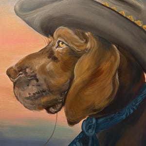 Cowboy Dog Art Print: Whimsical Western Decor (8x10)