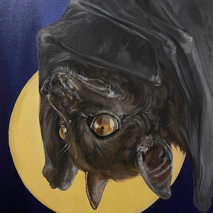 Impressão de arte de morcego: decoração gótica de Halloween, arte de parede assustadora (8x10 sem moldura)