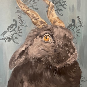 Jackalope Art Print: Gothic Witchy Decor, Angelina Davis 8x10”