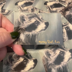 Raccoon Sticker, Raccoon Art, Stickers, Laptop Stickers, Stickers for Hydroflask, Funny Stickers, Funny Gifts, Funny Sayings, Vinyl Stickers