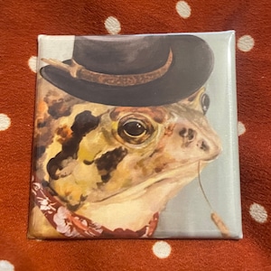 Cowboy Frog Button, Frog Button, Frog Pin, Frog Accessories, Frog Jewelry, Western Jewelry, Button, Pin, Pinback Button, Art Pin, Cowboy Pin