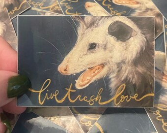 Possum Portrait Aufkleber: Lustiger Vinyl Aufkleber (2x3 Zoll)