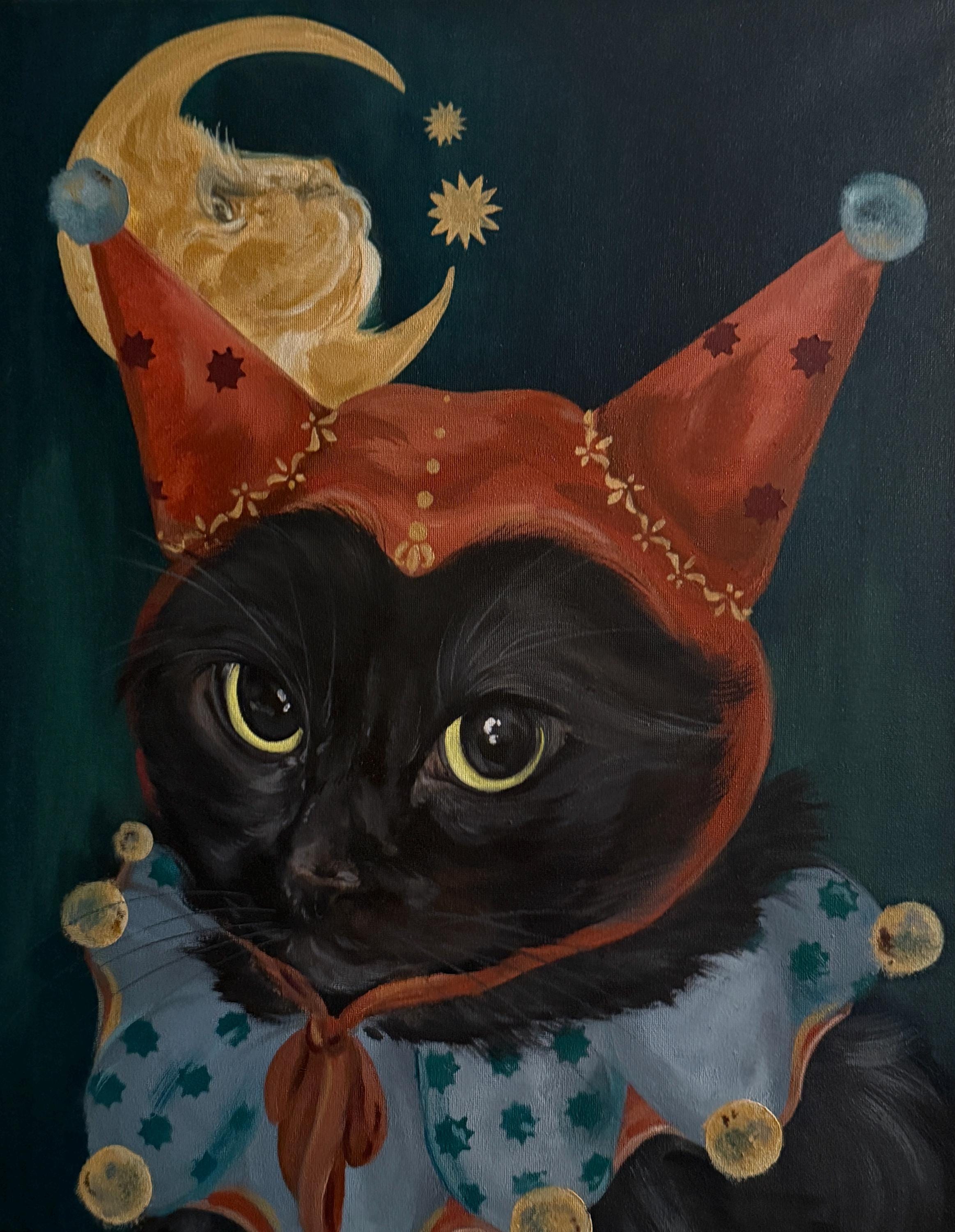 Sad jester painting - Etsy 日本
